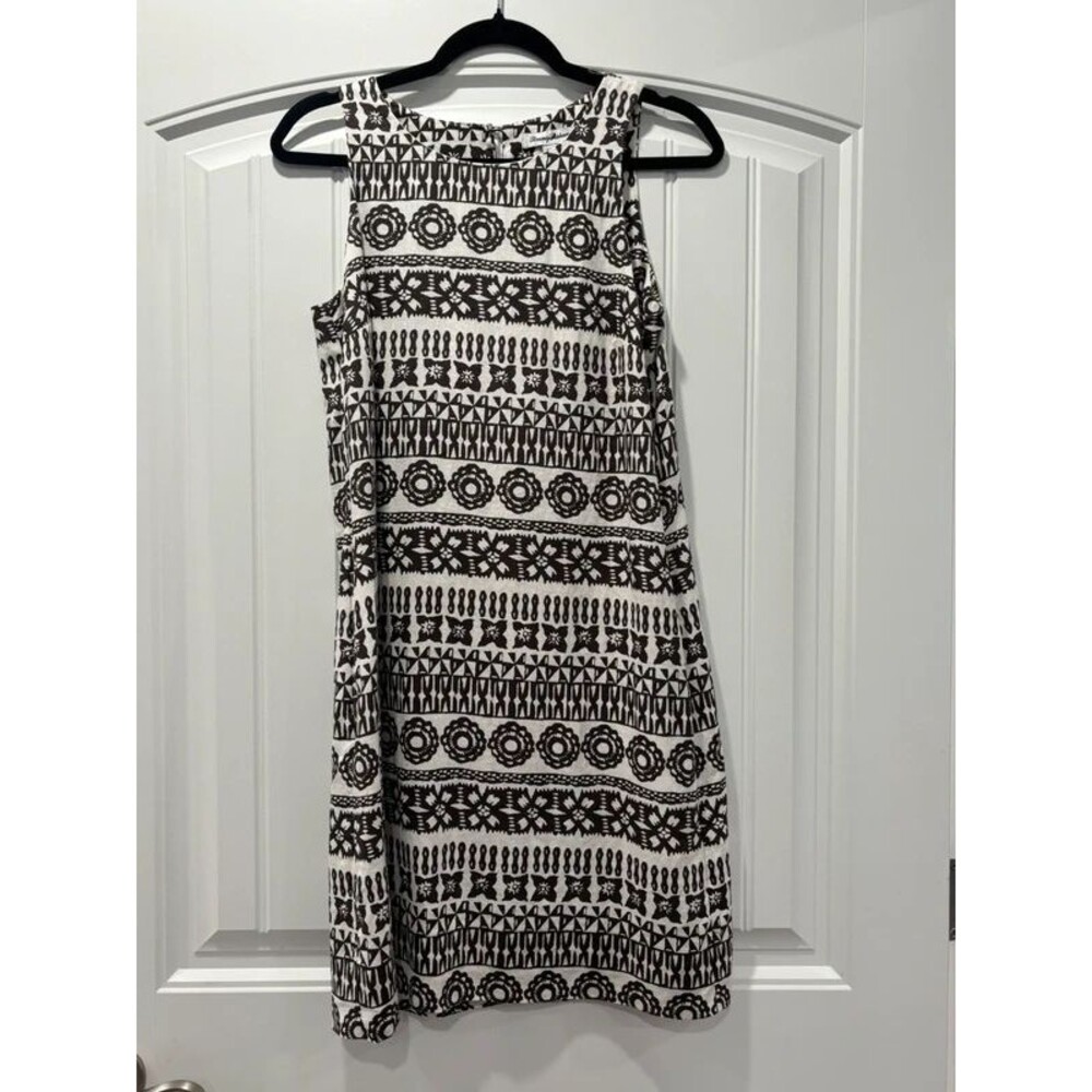 Ladies Sleeveless Fully Lined Linen XXS Print Mini Dress